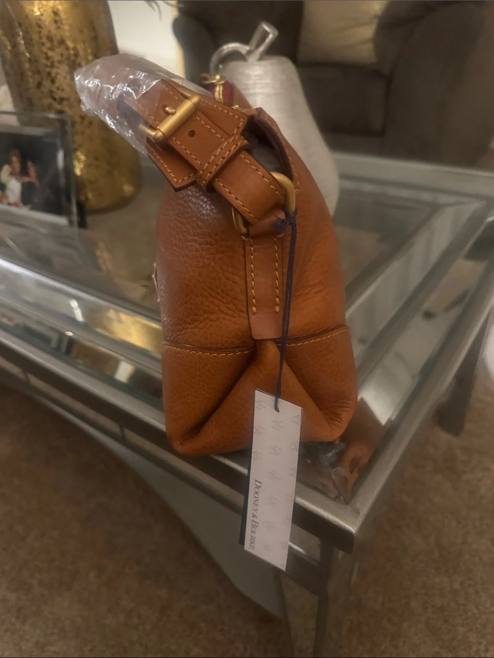 Dooney & Bourke Chestnut Brown Pebble Leather Shoulder Bag
